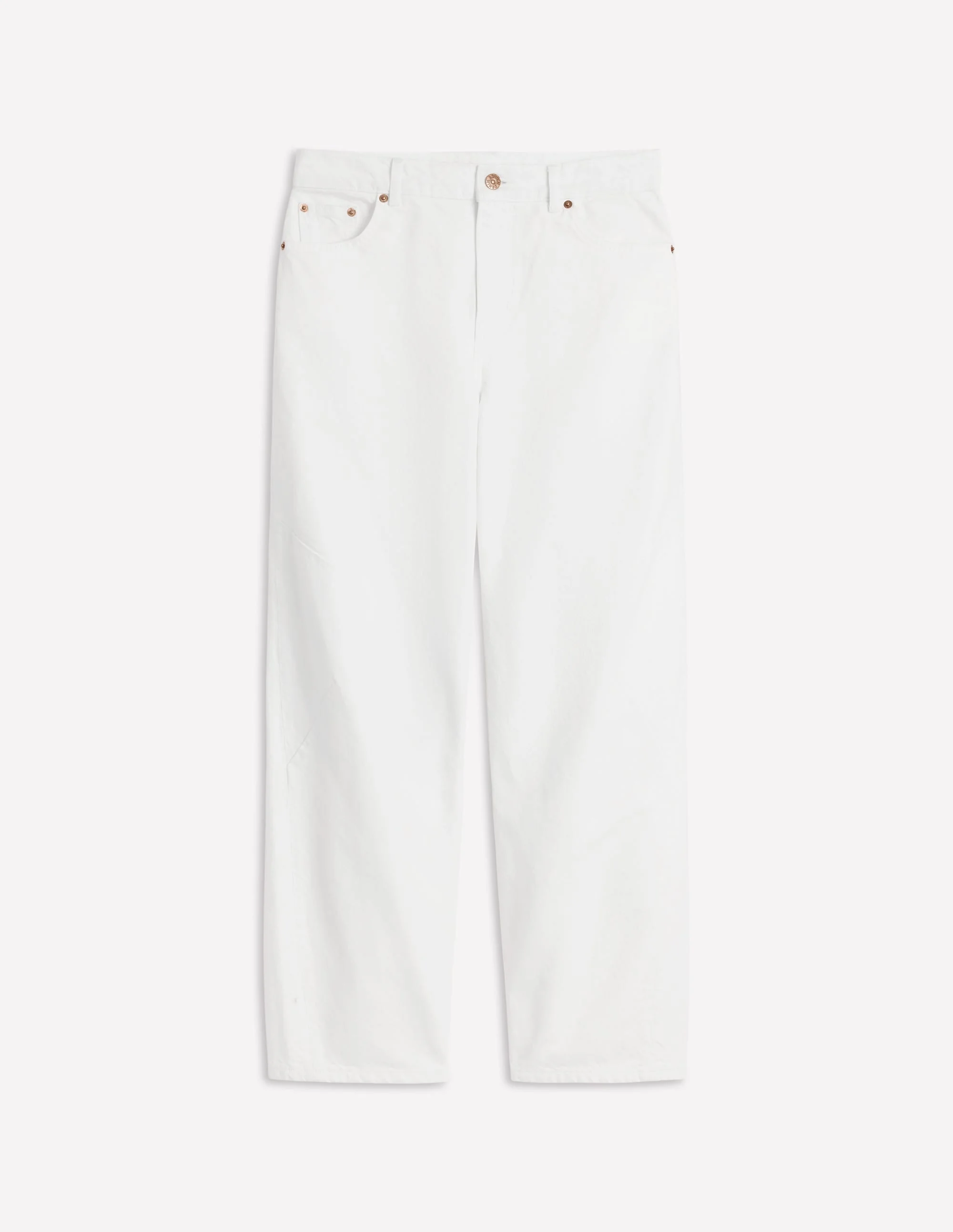 Barrel Leg Jeans-White - 1