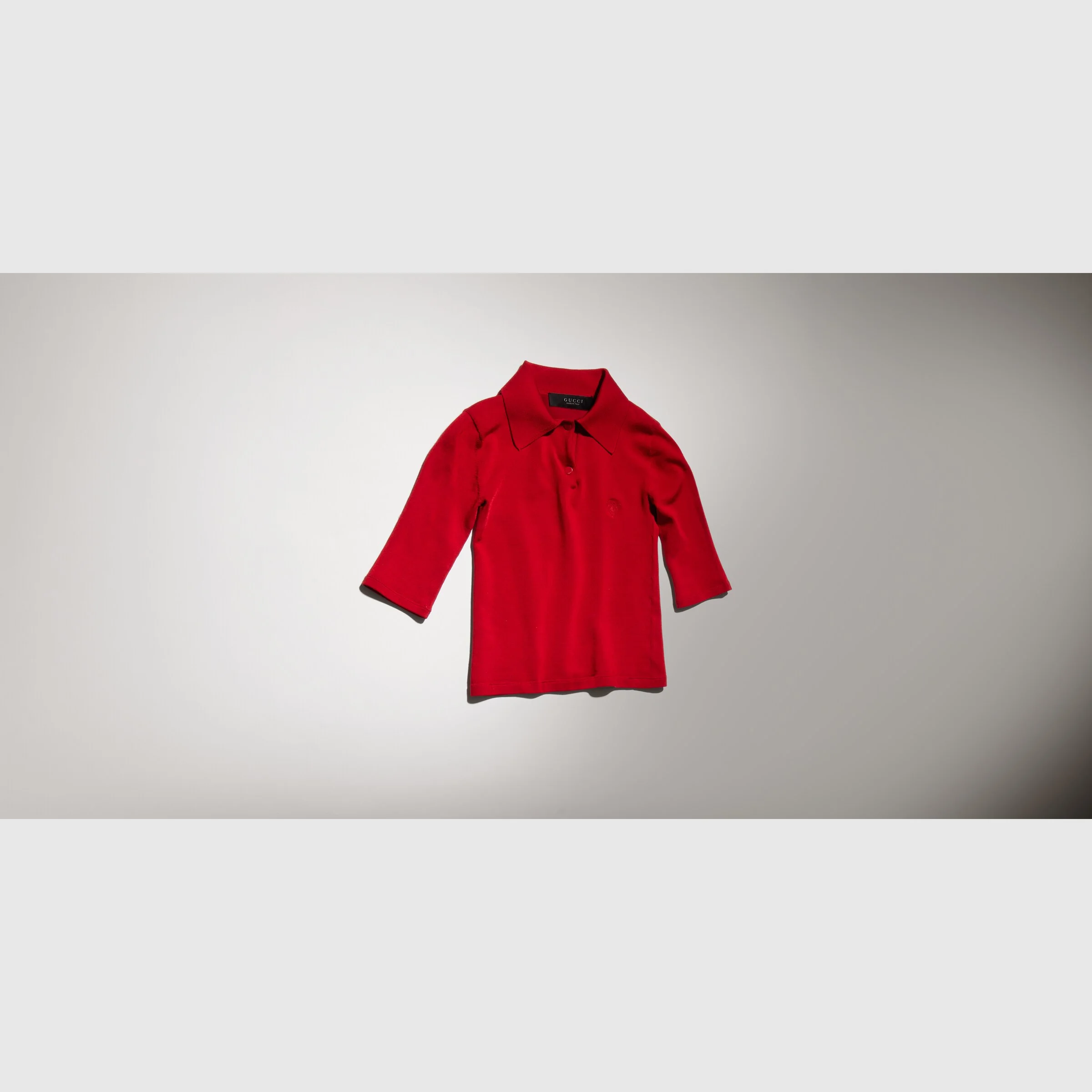 Fine stretch knit silk polo shirt - 1