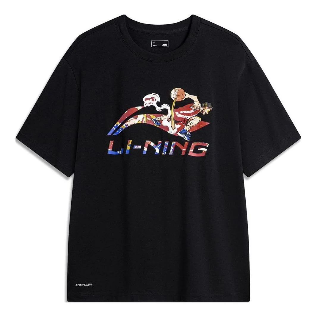 Li-Ning Hoops Graphic T-shirt 'Black' AHSU673-1 - 1