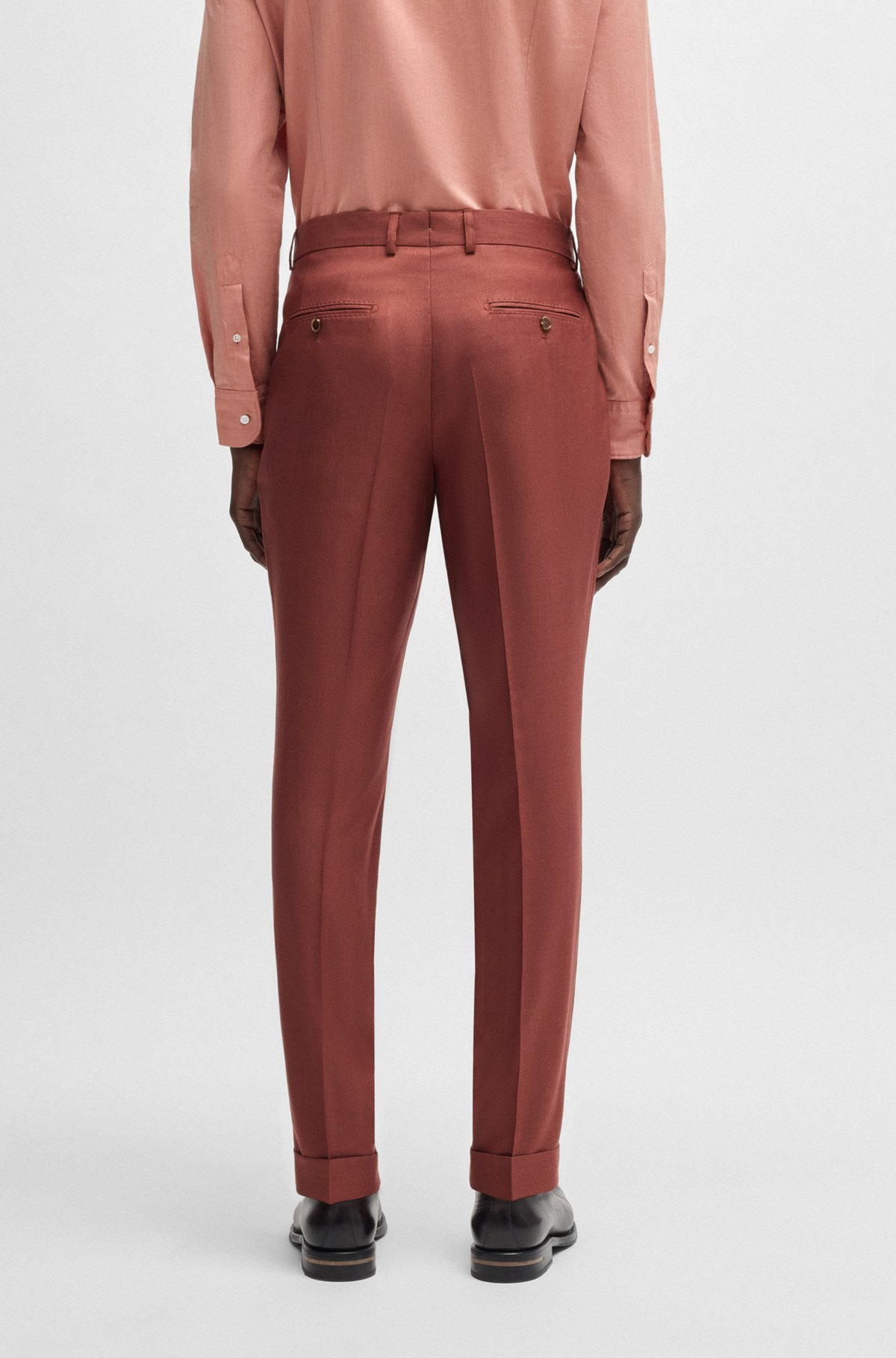 REGULAR-FIT TROUSERS IN CASHMERE, VIRGIN WOOL AND SILK - 4