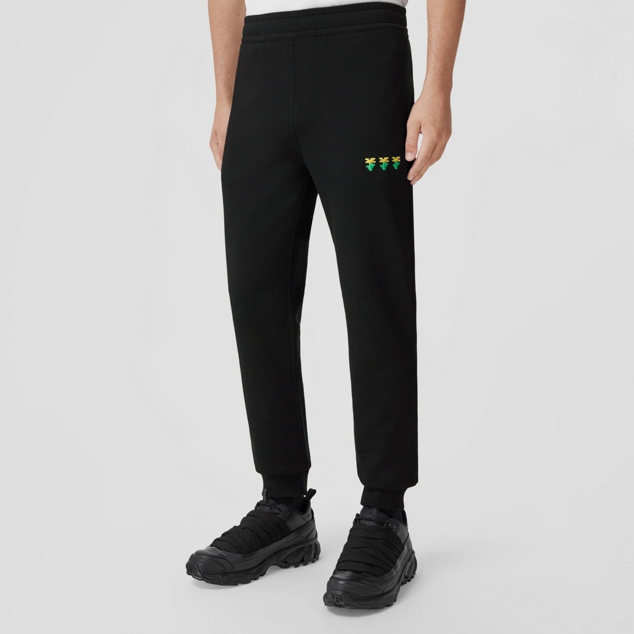 Embroidered Floral Cotton Jogging Pants - 5