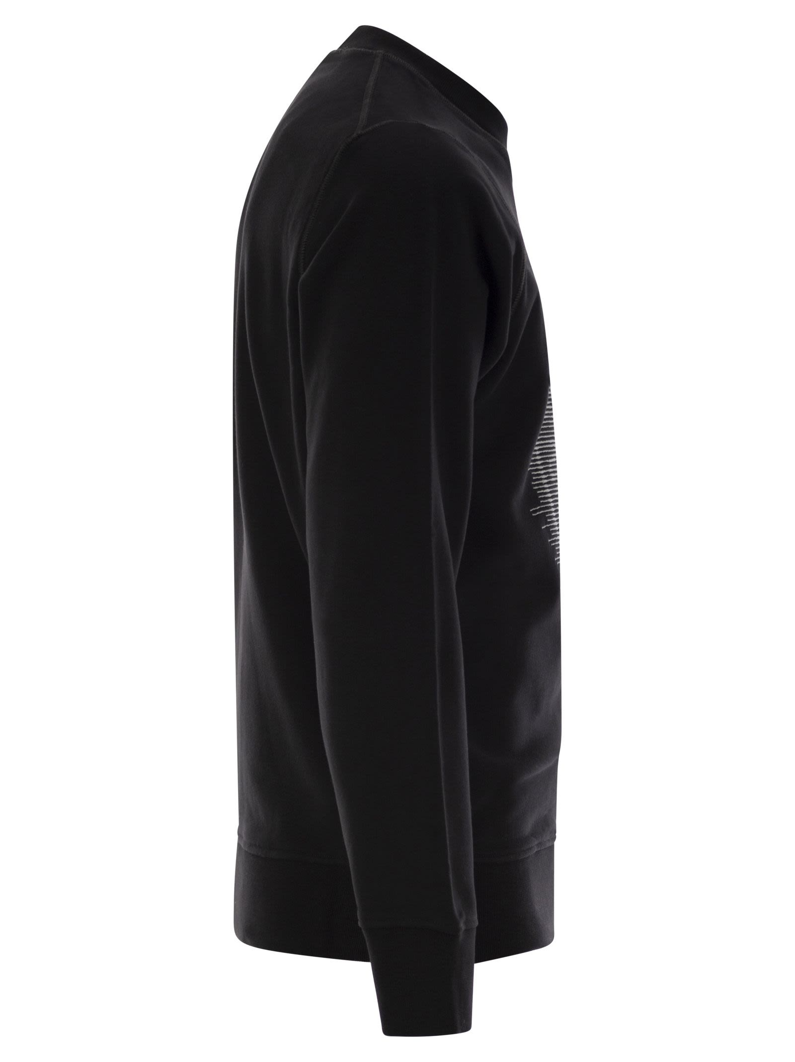 Stone Island Men Crew-Neck Sweatshirt With Optical Three - 3