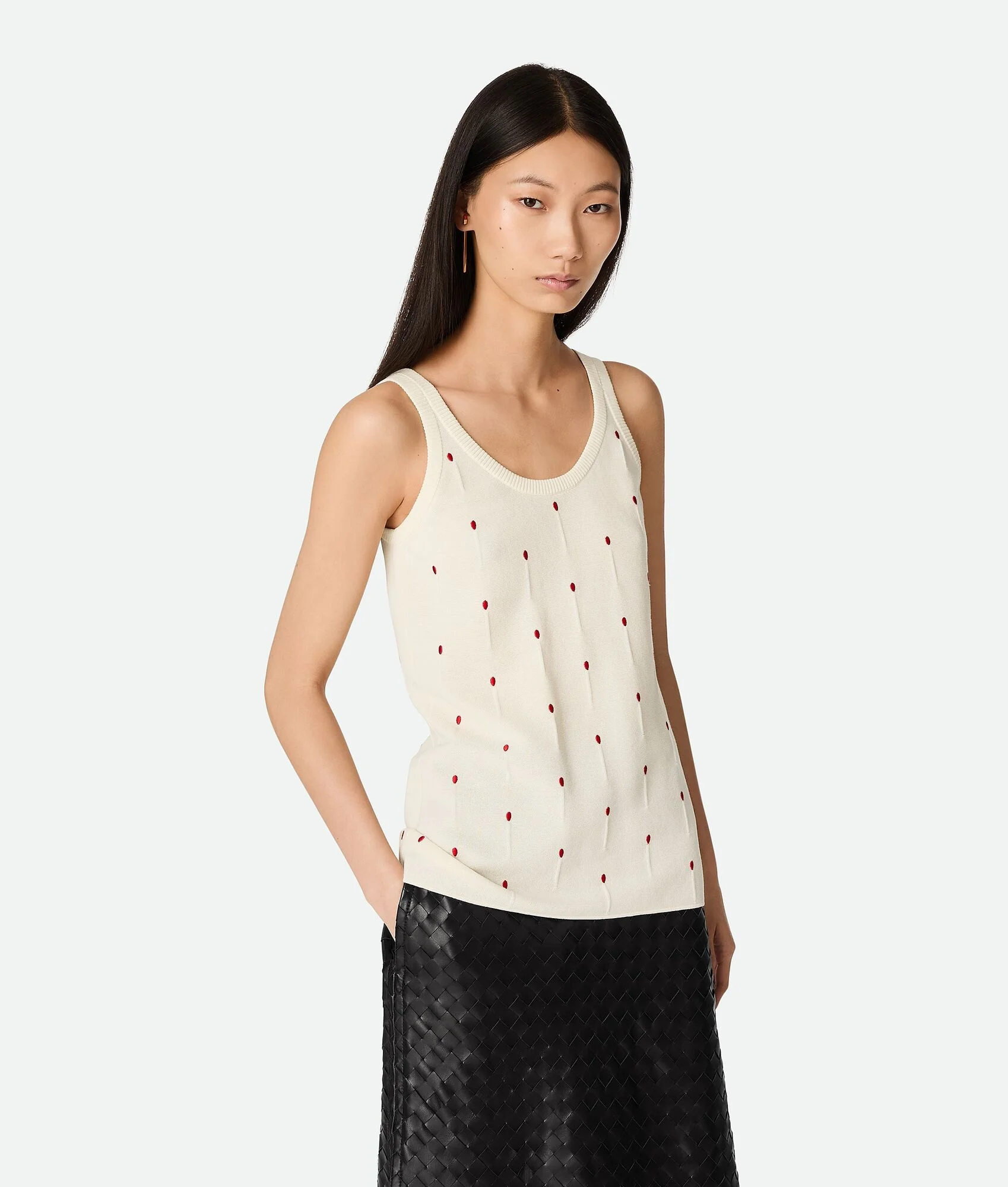 Cotton Embroidered Matches Tank Top - 1