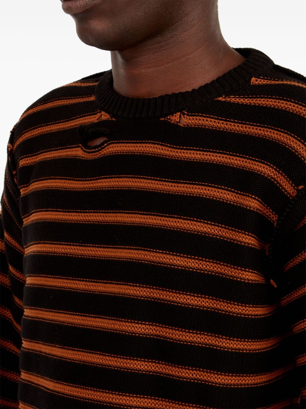 stripe-pattern jumper - 7
