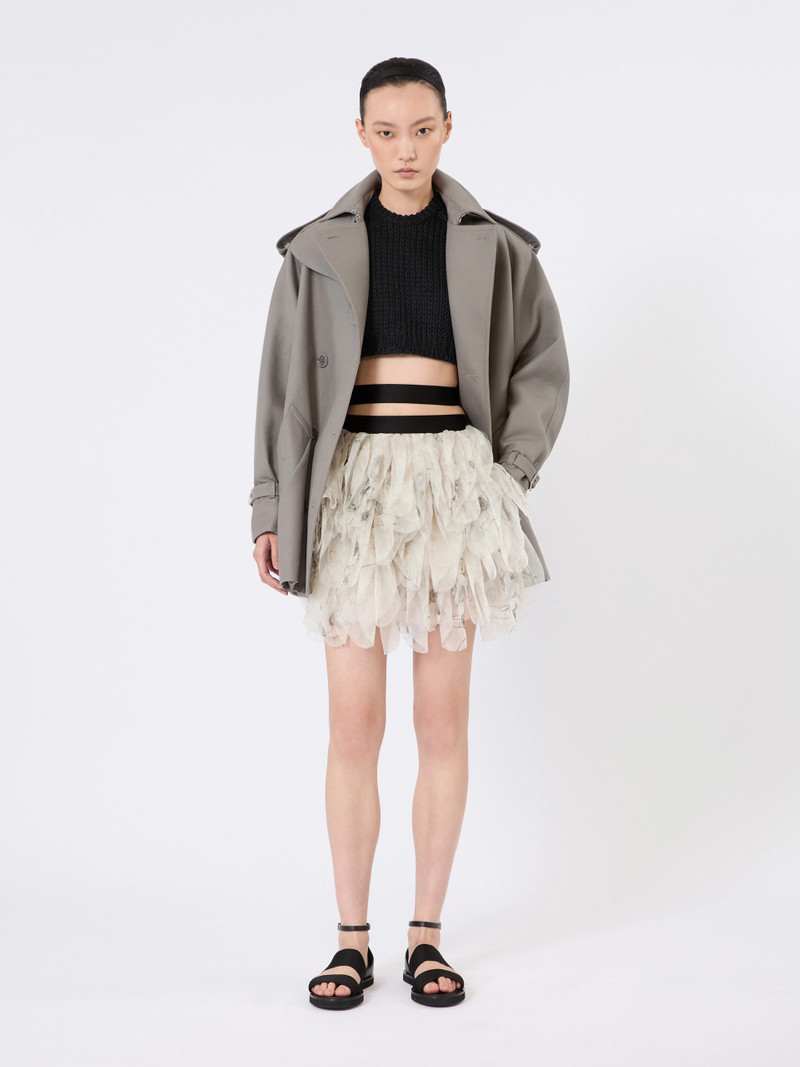 Max Mara CACIO Short cotton duster coat - MEDIUM GREY outlook