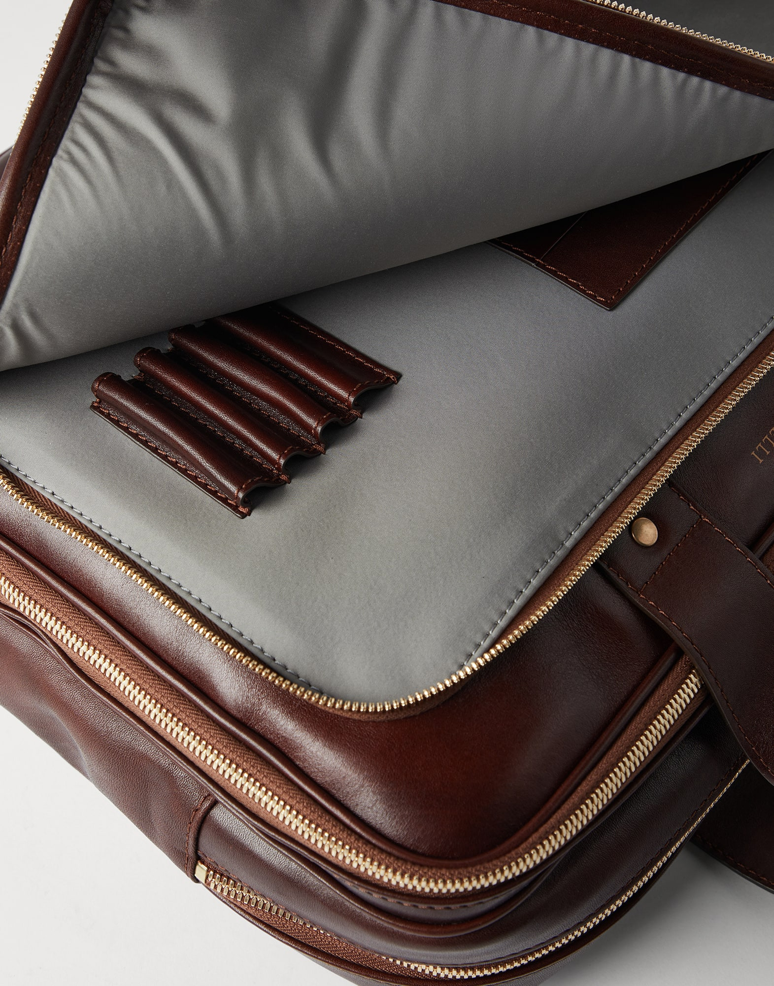 Calfskin briefcase with zipper - 3