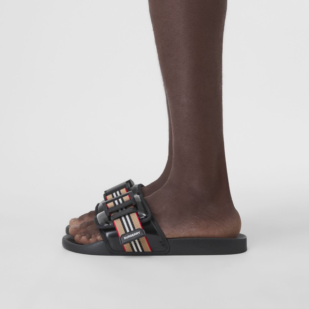 Icon Stripe Trim Coated Canvas Slides - 3