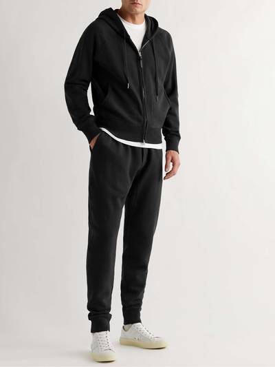 TOM FORD Garment-Dyed Cotton-Jersey Zip-Up Hoodie outlook