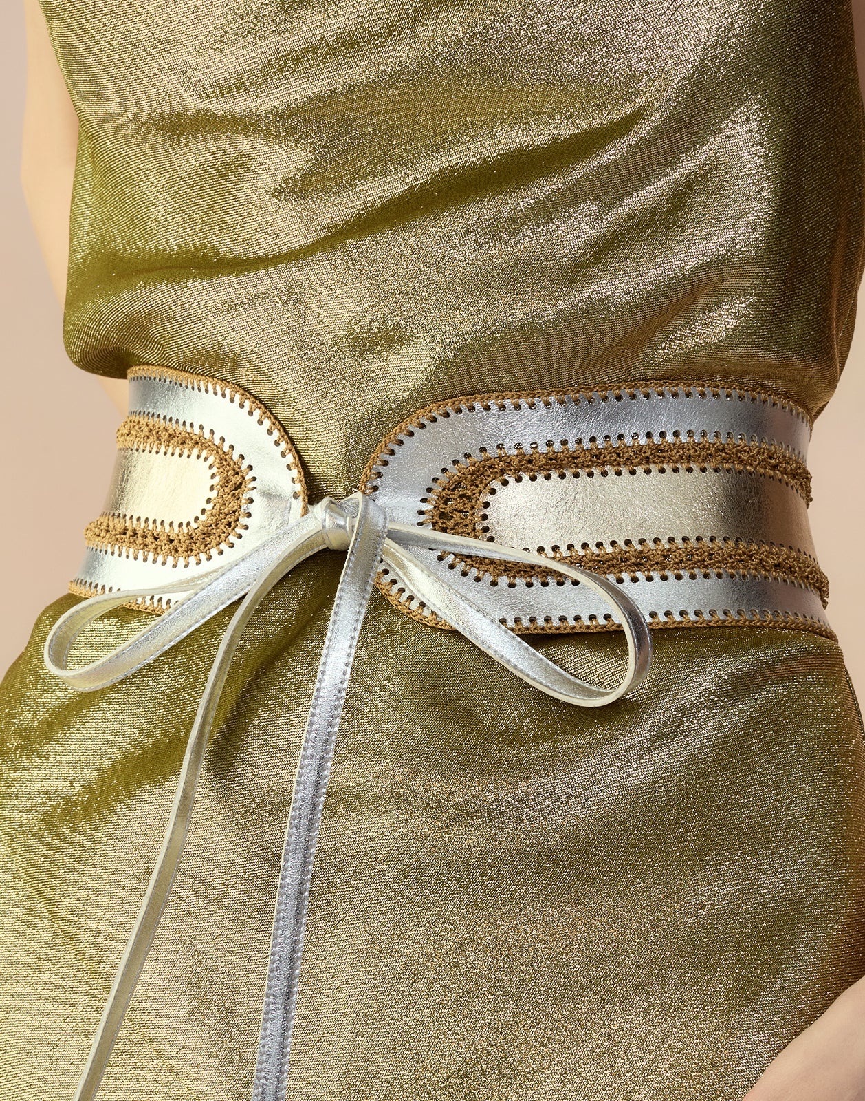 Metallic Vegan Leather Belt - 5