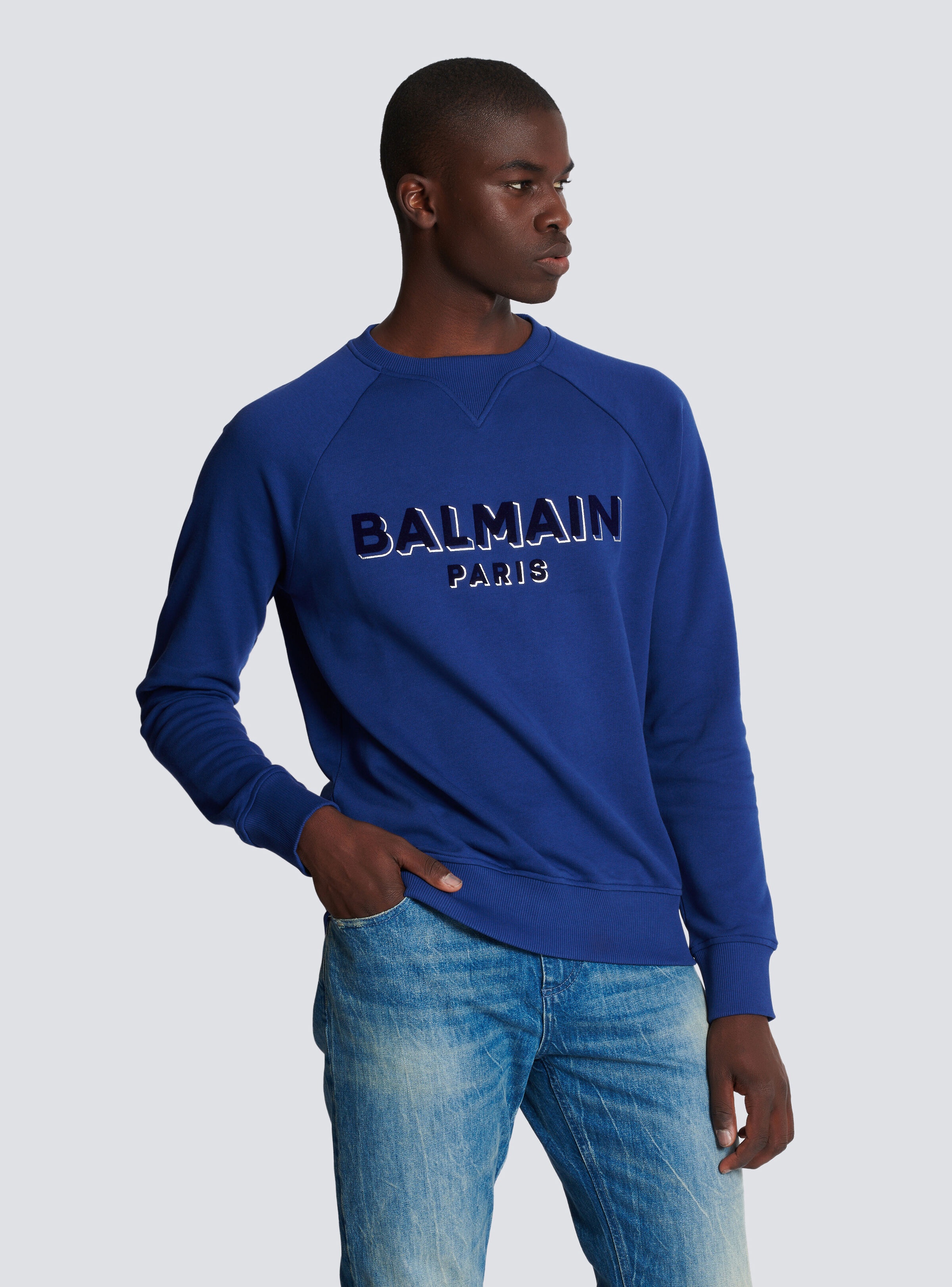 Metallic flocked Balmain sweatshirt - 6