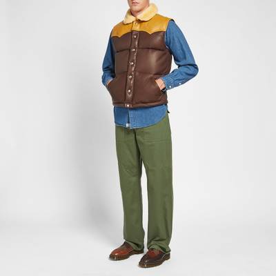 The Real McCoys The Real McCoy's Mouton Collar Leather Vest outlook