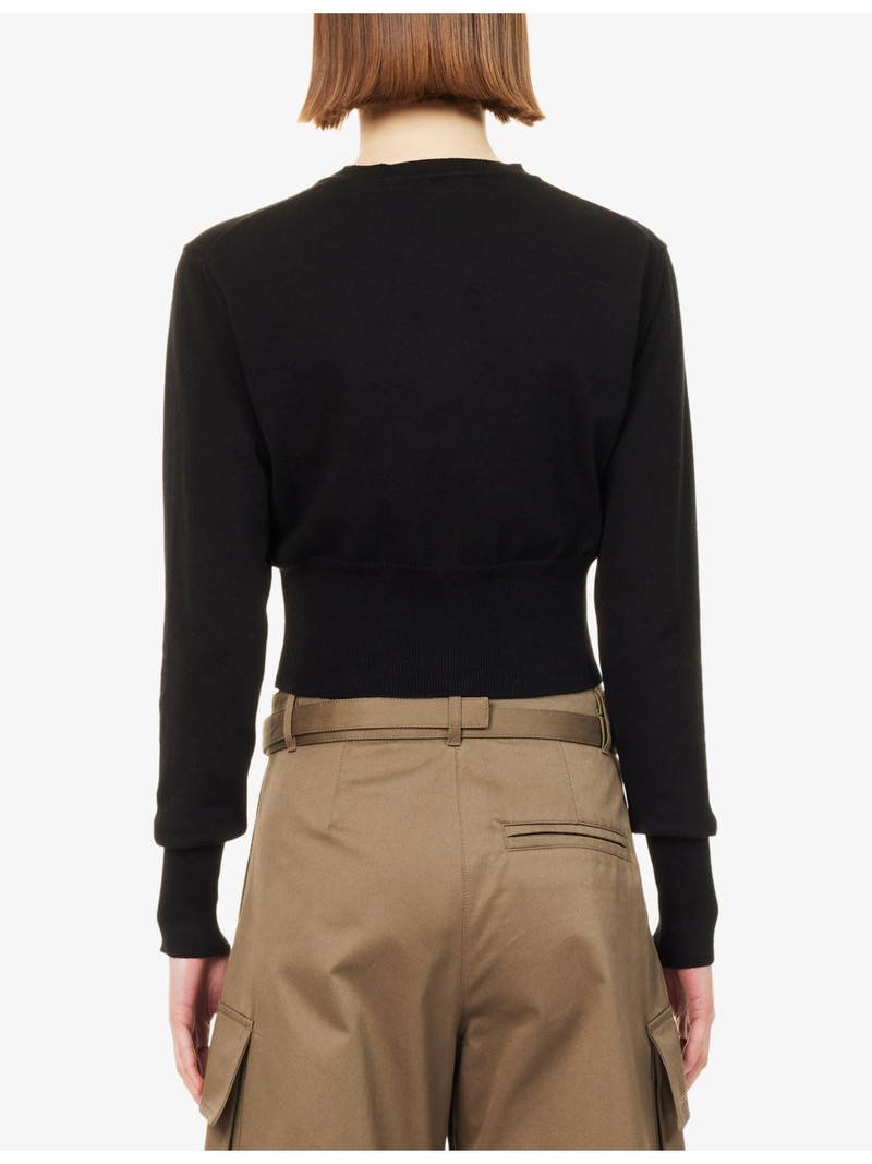 Bea Cropped Cotton-Blend Knit Cardigan 4