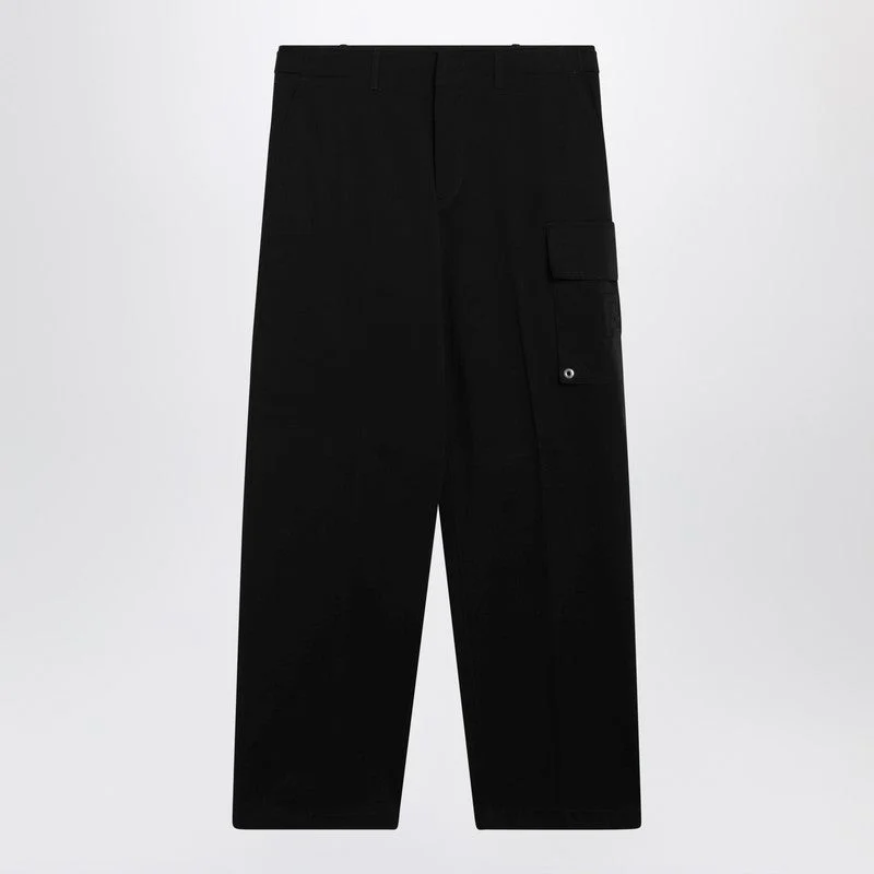 Fendi Black Gabardine Trousers Men - 1