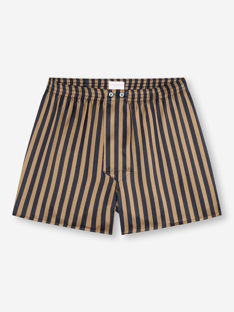 Men's Classic Fit Boxers Brindisi 107 Silk Satin Navy 1