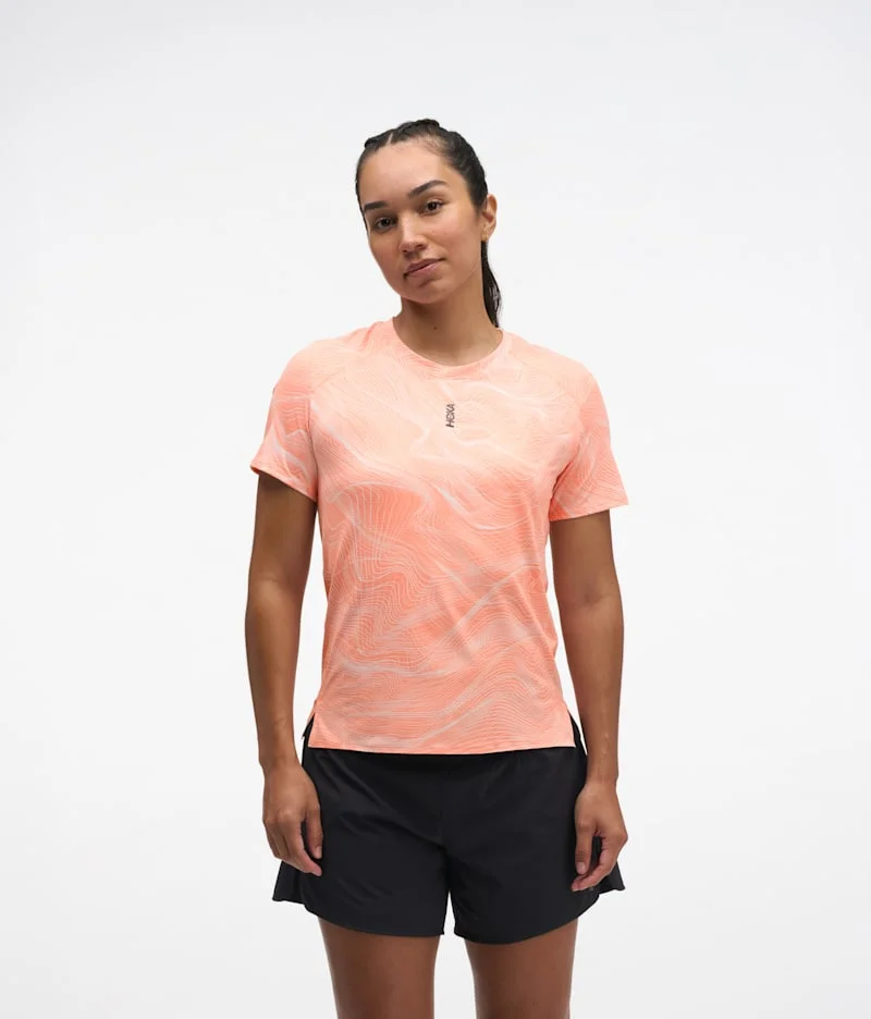 Women's EveryRun Short Sleeve Shirt in Sunstone Prt - 1