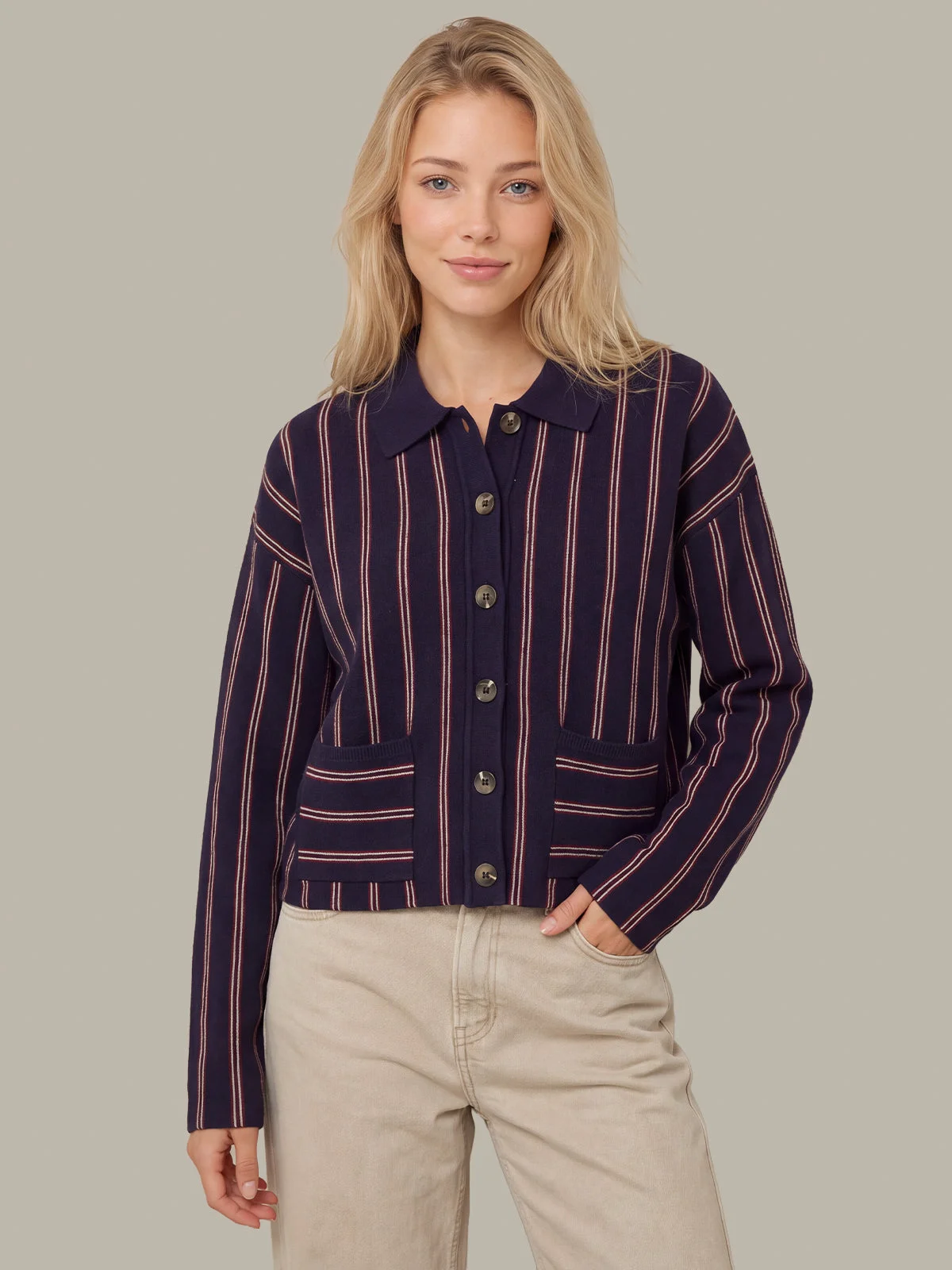 Waverly Vertical Stripe Shacket - 1