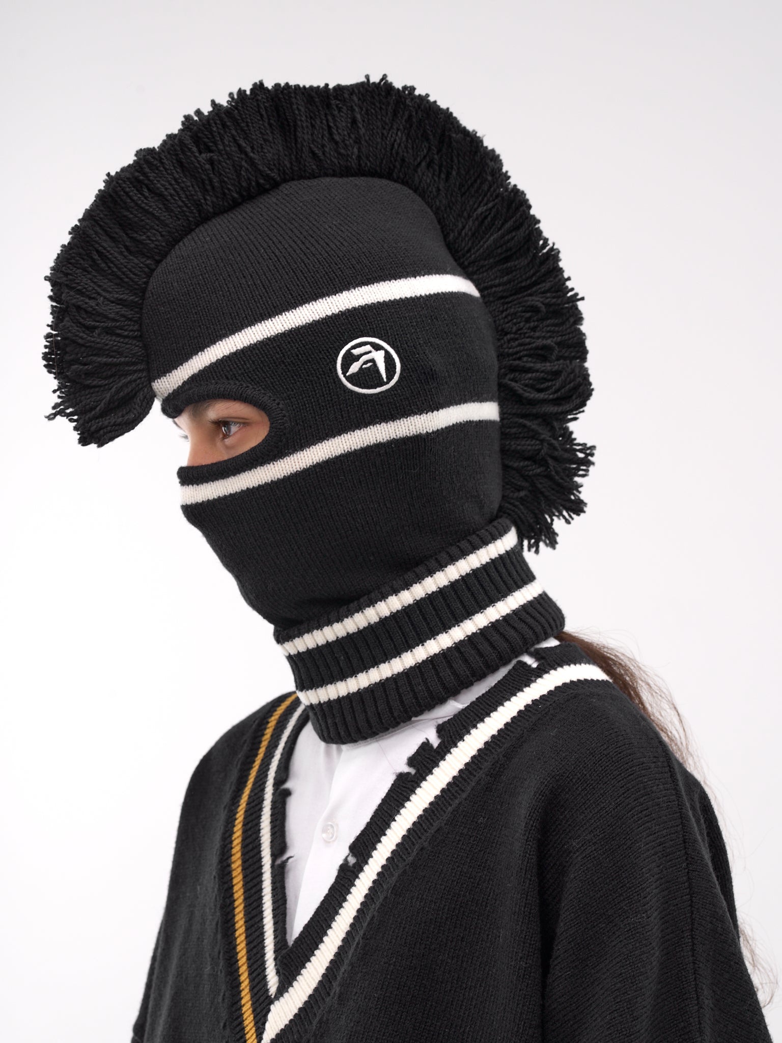 Fringe Knit Balaclava - 2