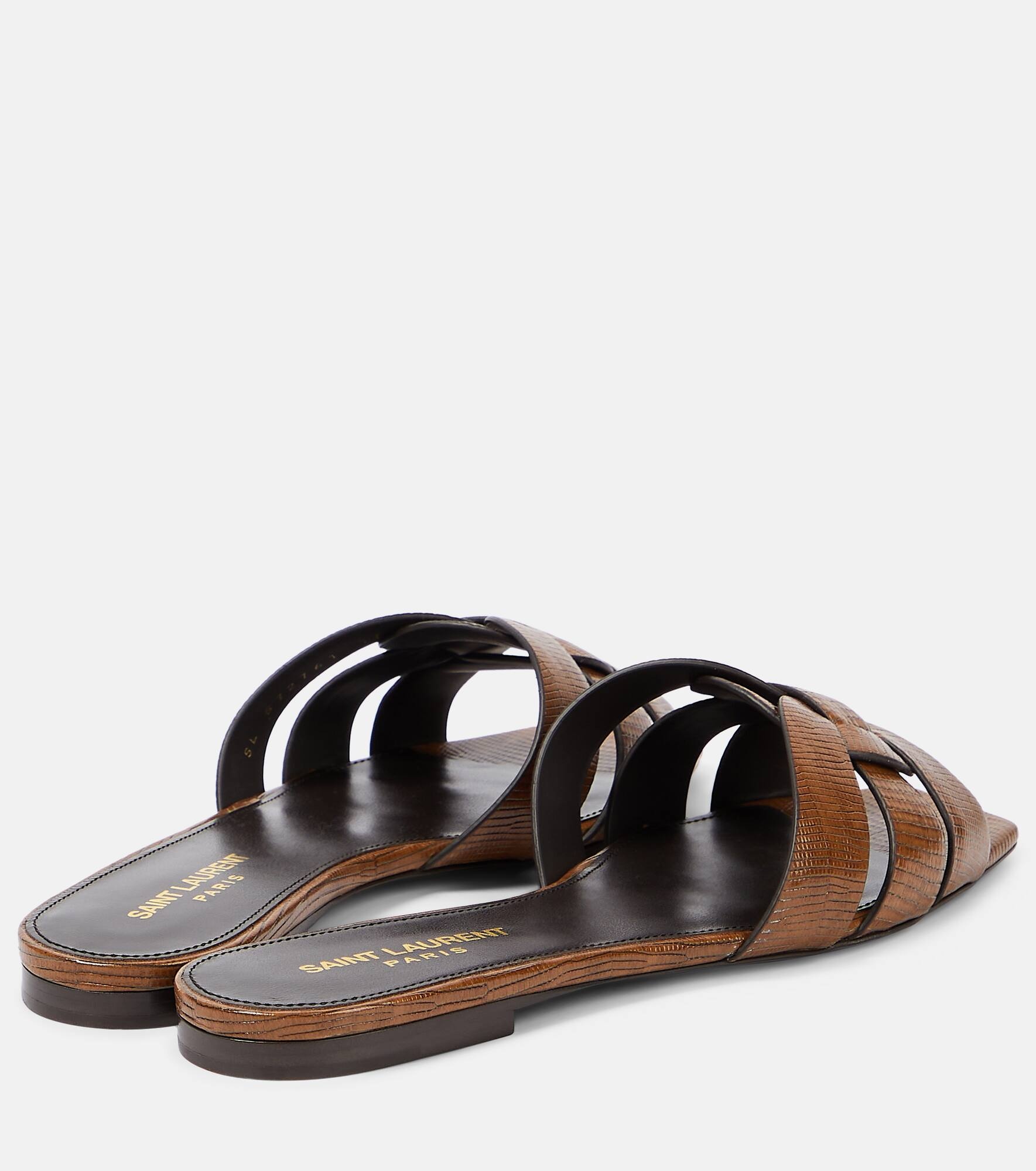 Tribute lizard-effect leather sandals - 3