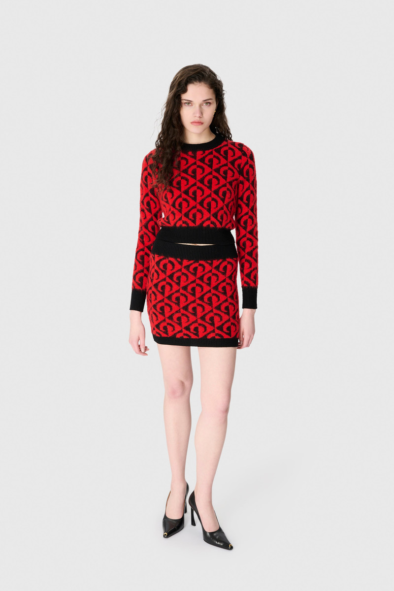 Marine Serre Moon Lozenge Knit Cropped Sweater outlook