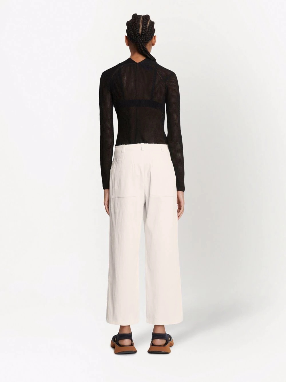 mid-rise bootcut trousers - 4