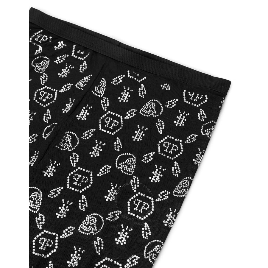Philipp Plein Black Monogram Nylon Tights - 4