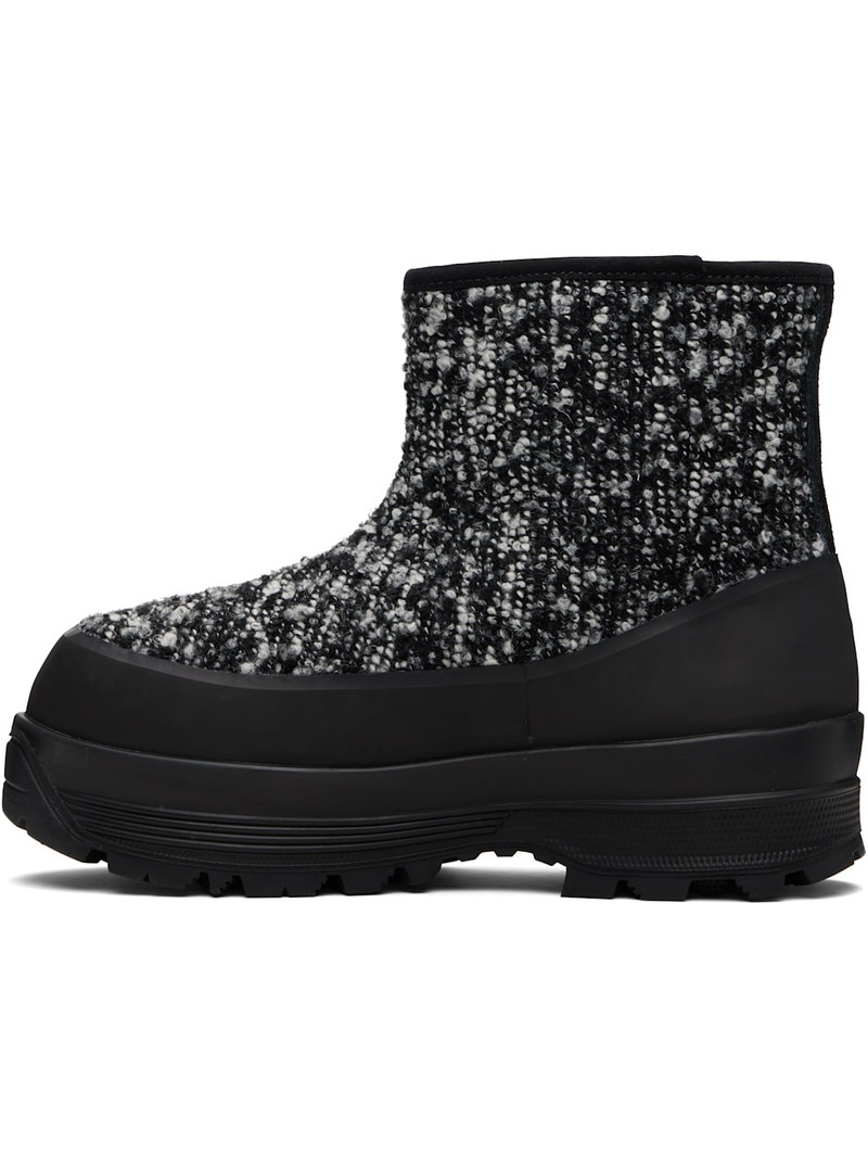Diemme Black & White Badia Shearling Boots outlook