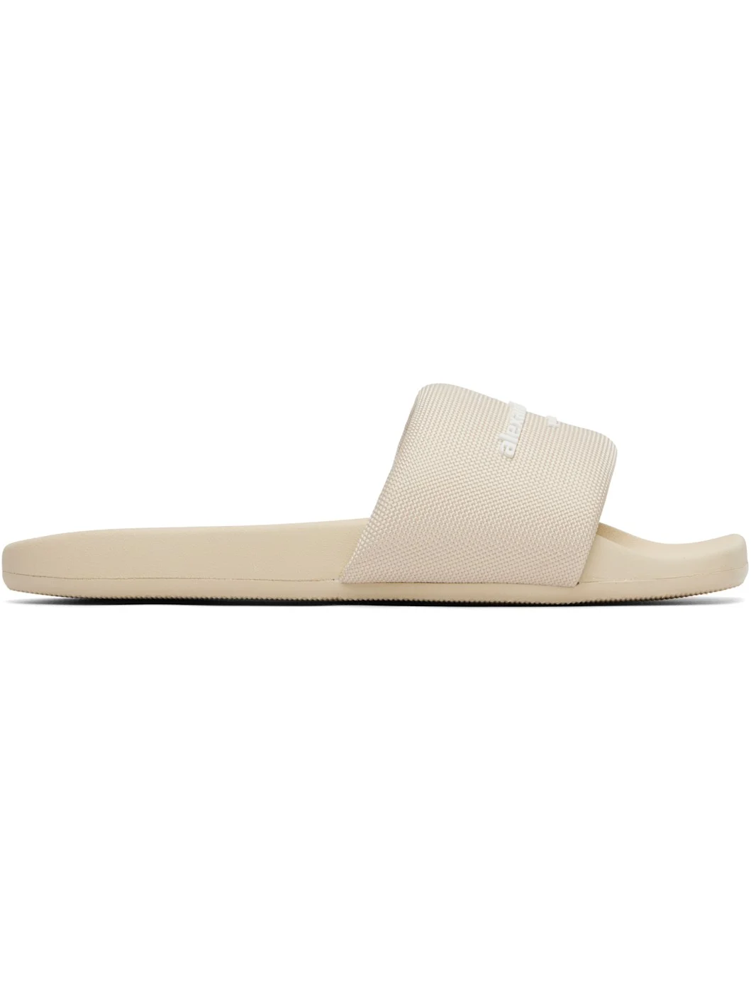 Beige 'AW' Pool Slides - 1