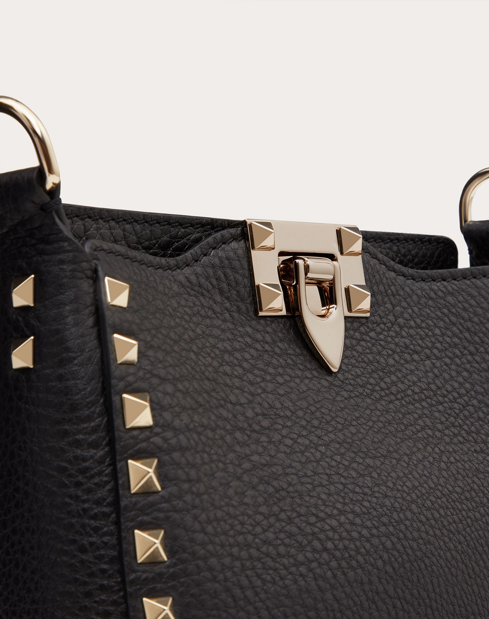 Mini Rockstud Grainy Calfskin Hobo Bag - 5