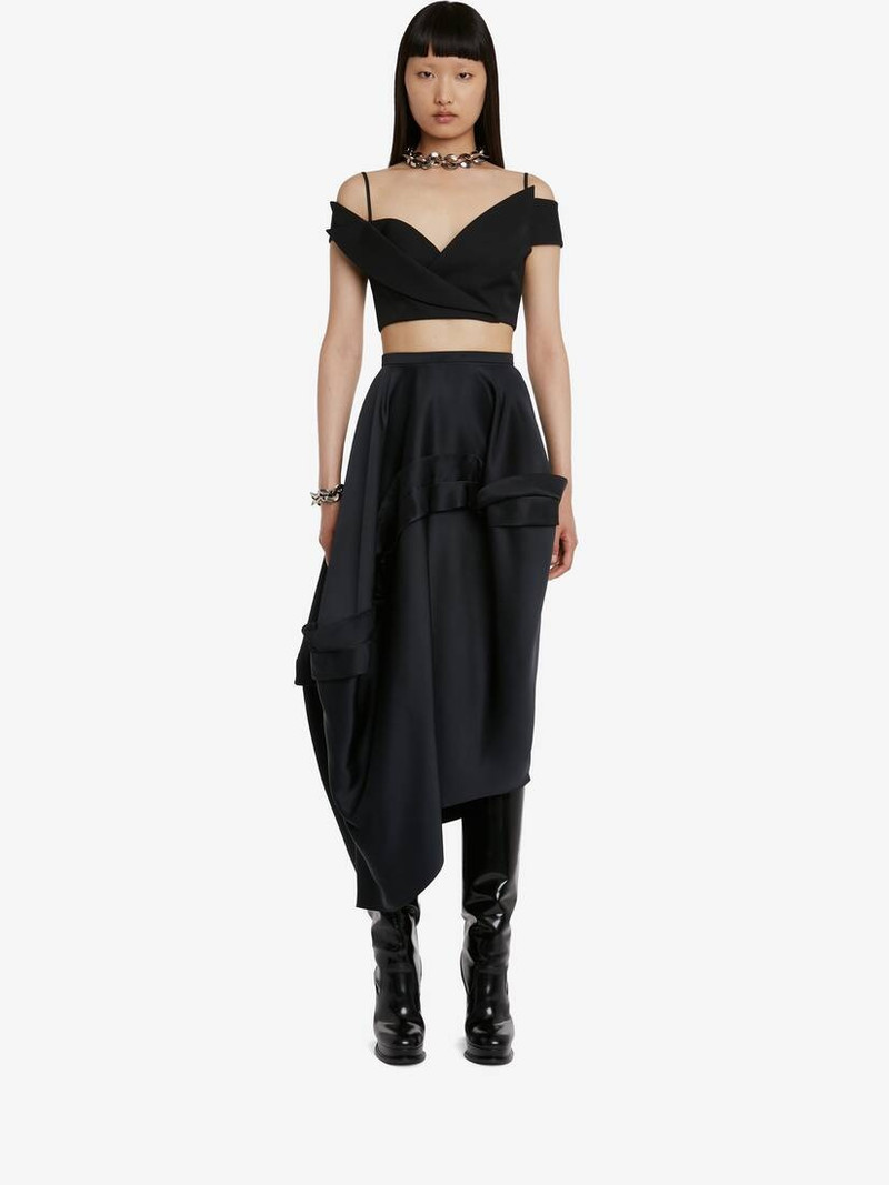 Alexander McQueen Women's Asymmetric Balloon Skirt in Black outlook
