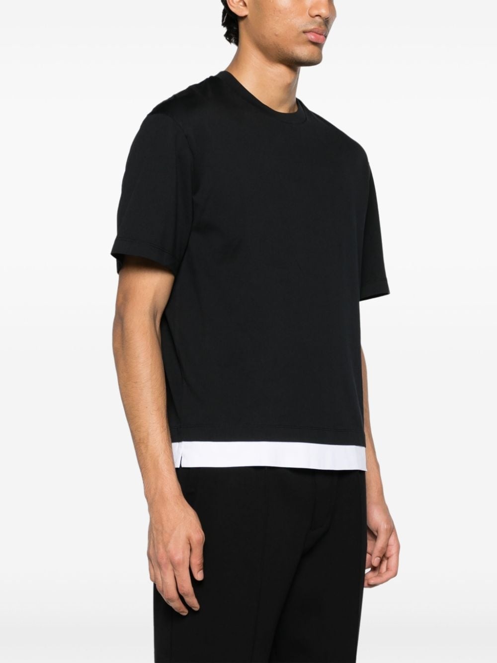 layered cotton T-shirt - 3