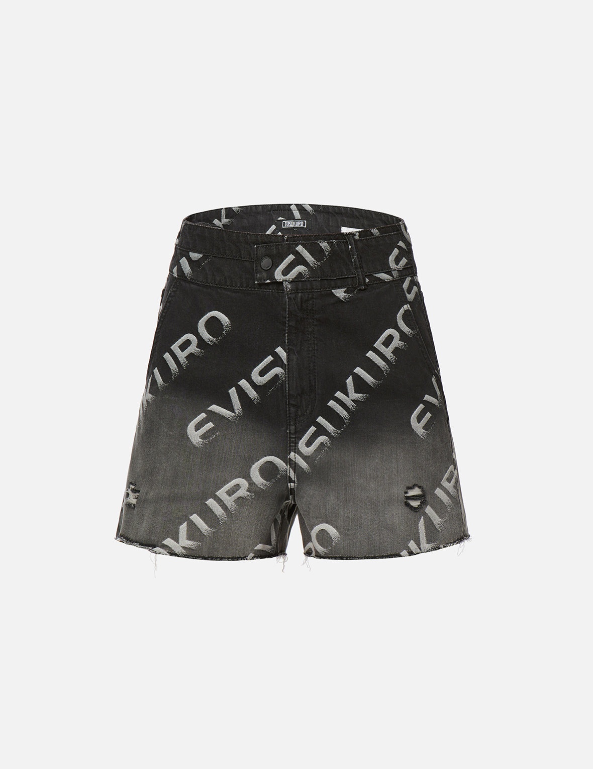 Logo Jacquard Degrade Denim Shorts - 1