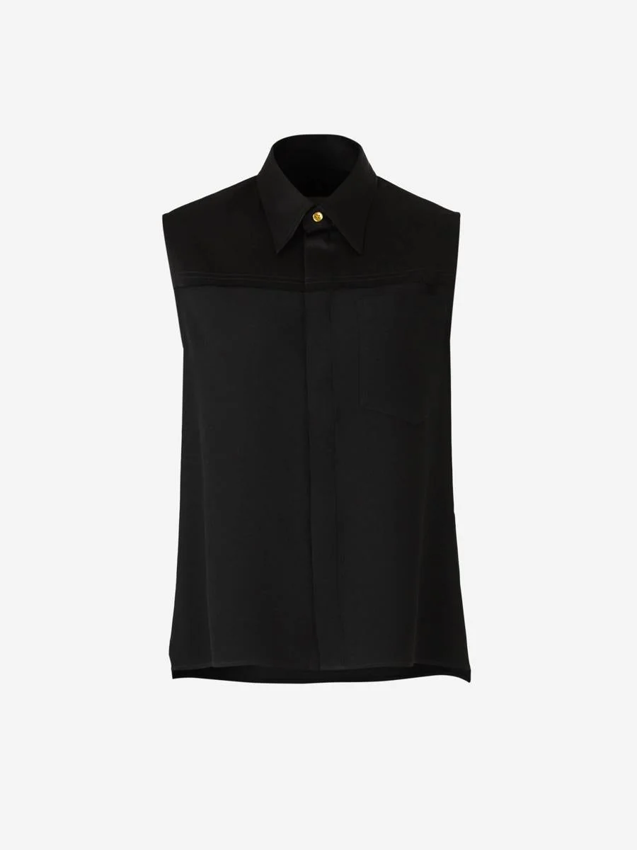 AMI Paris Crepe Button Blouse - 1