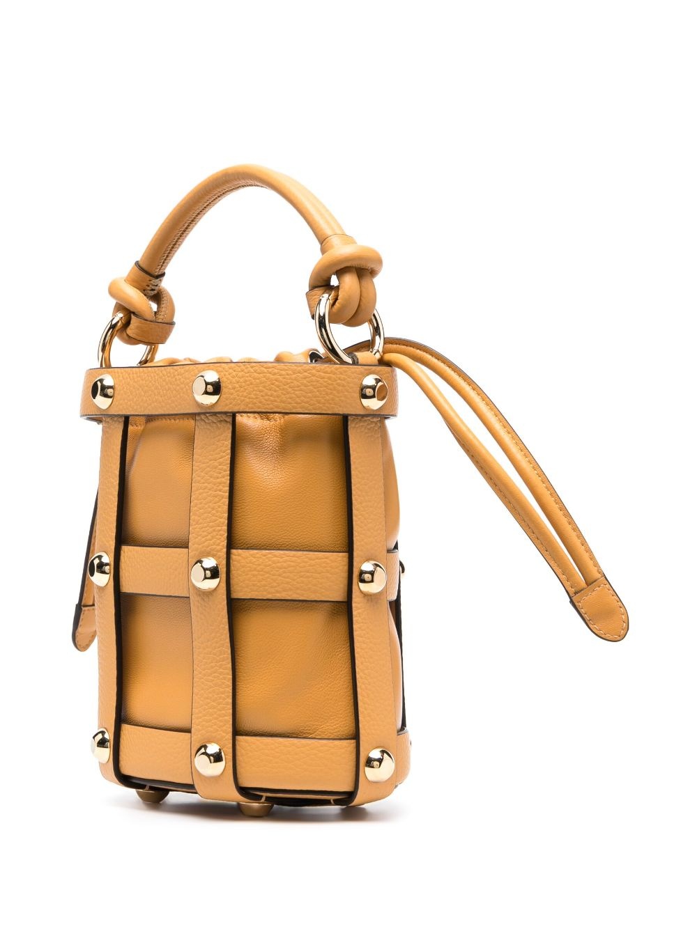Cage calf-leather bucket bag - 3