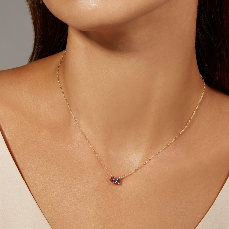 STONE AND STRAND Just the Two of Us Geranium Necklace outlook