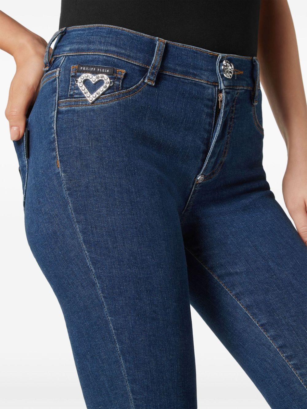 Heart mid-rise skinny jeans - 5