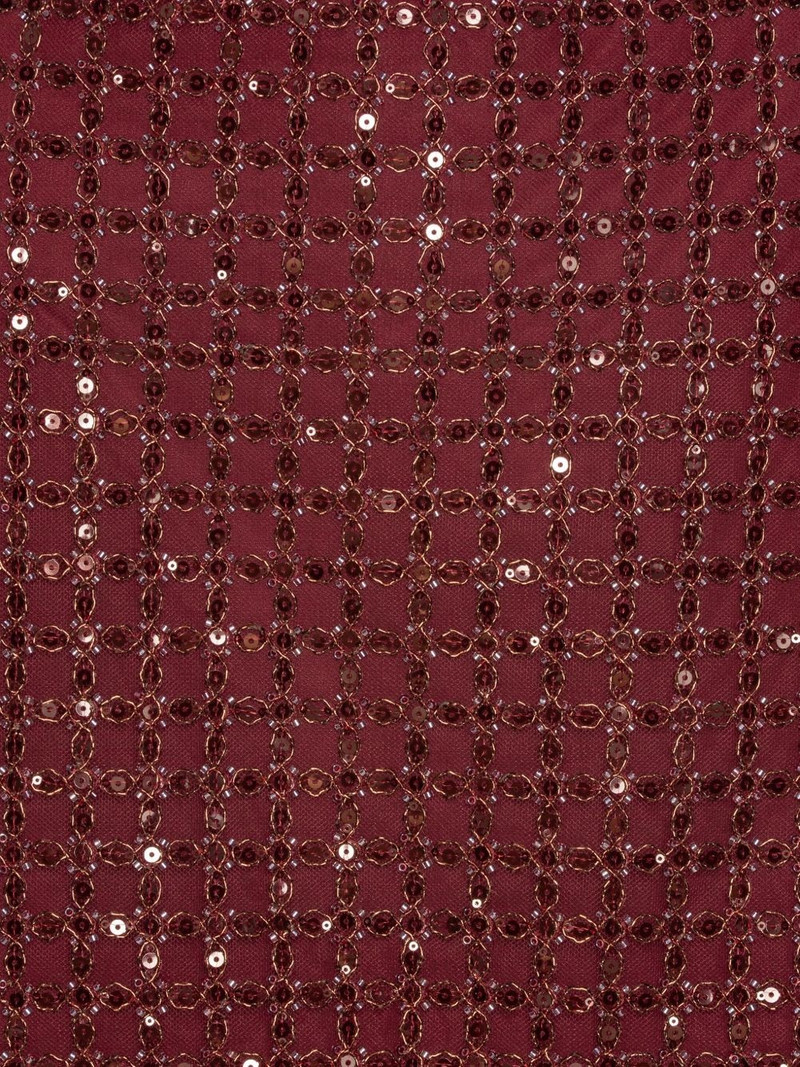 grid-pattern sequin-embellished mini skirt 5