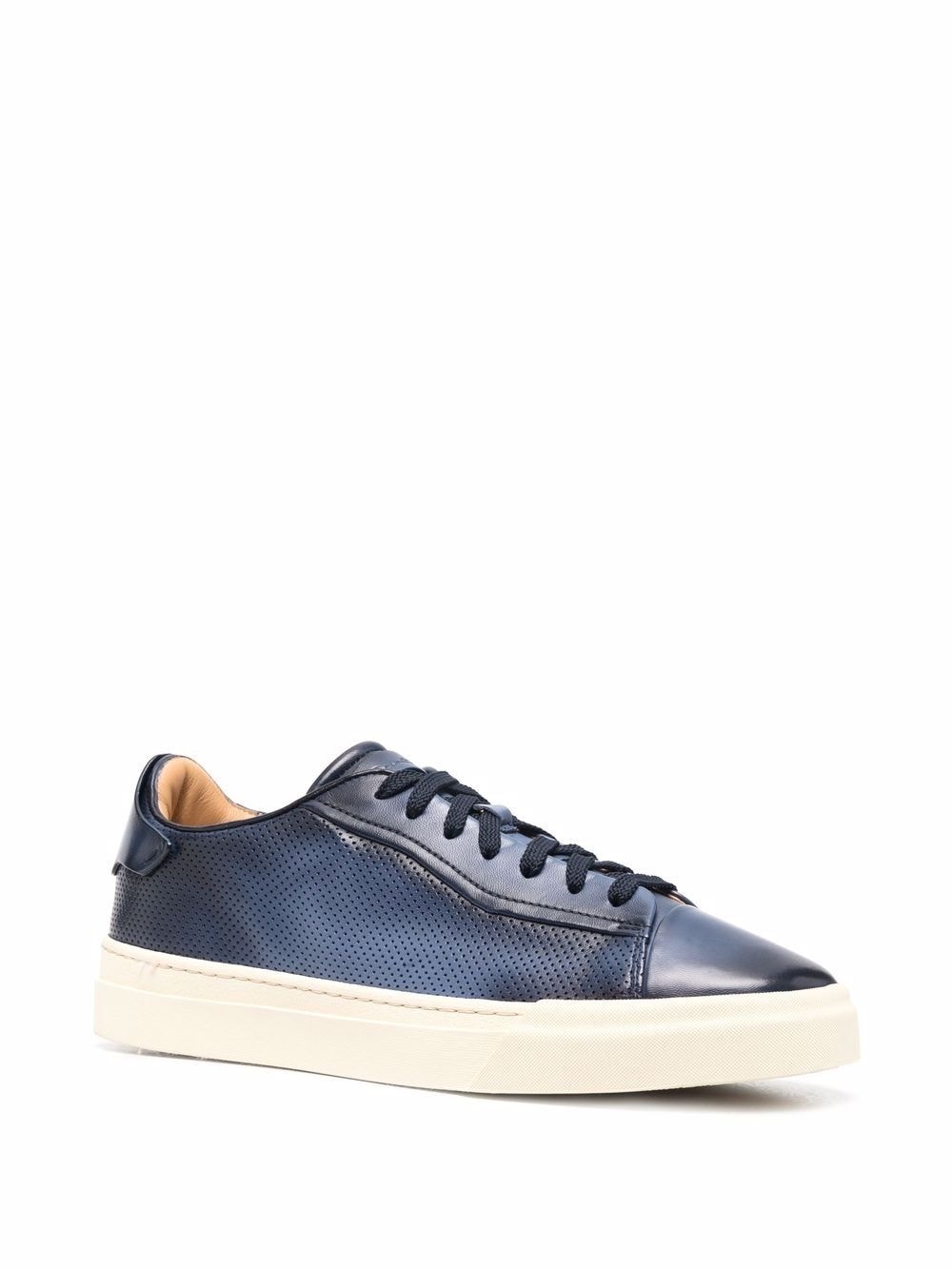 debossed-logo leather sneakers - 2