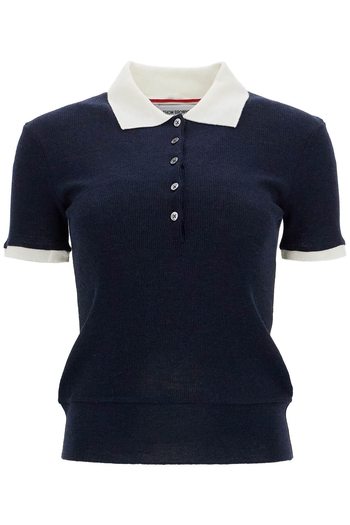 SHORT-SLEEVED WOOL POLO SHIRT - 1