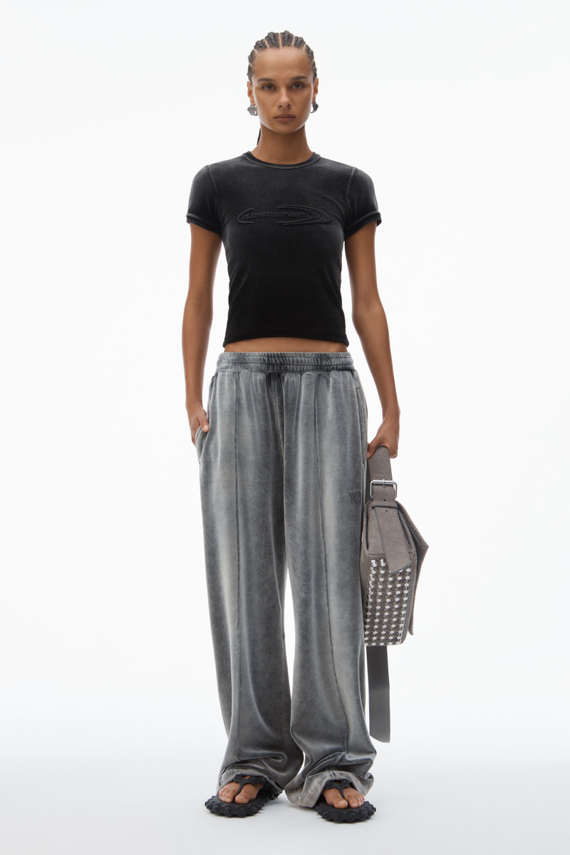 Alexander Wang Baby Tee in Plush Velour outlook
