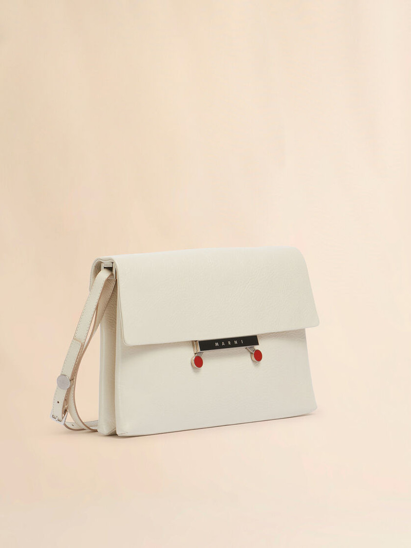 CREAM CRAQUELÉ PATENT LEATHER MEDIUM ENVELOPE BAG 6