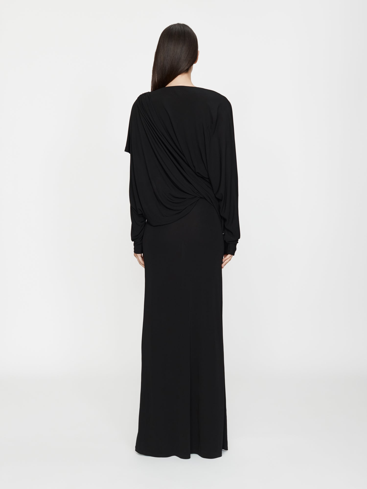 Encased Nature Resin Draped Jersey Dress - 4