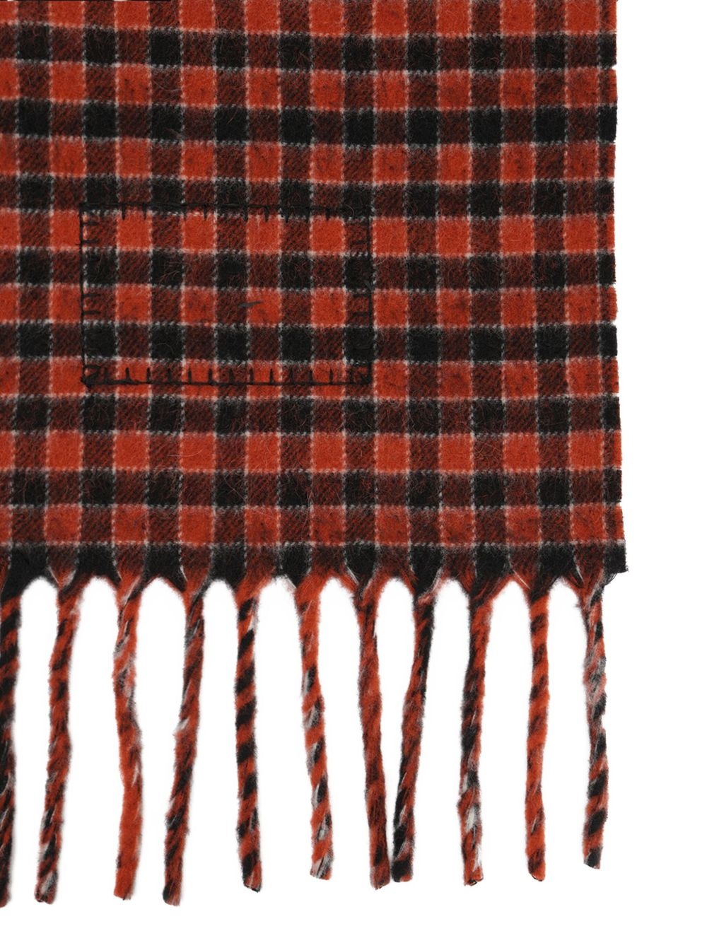checked fringed scarf - 3