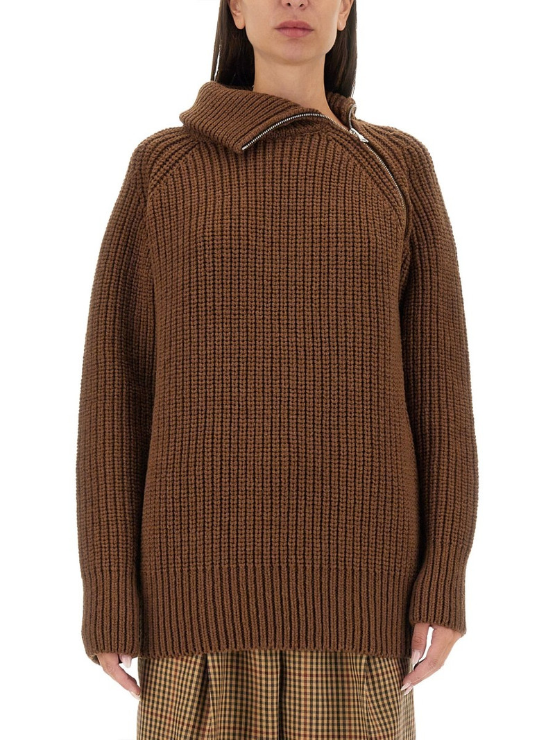 ZIPPERED WOOL SWEATER - 1