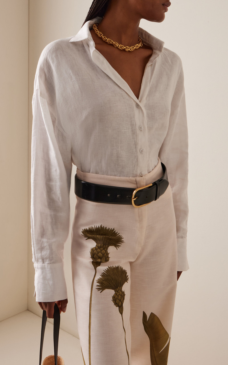 ANDRES OTALORA Si Sabes Linen Shirt off-white outlook