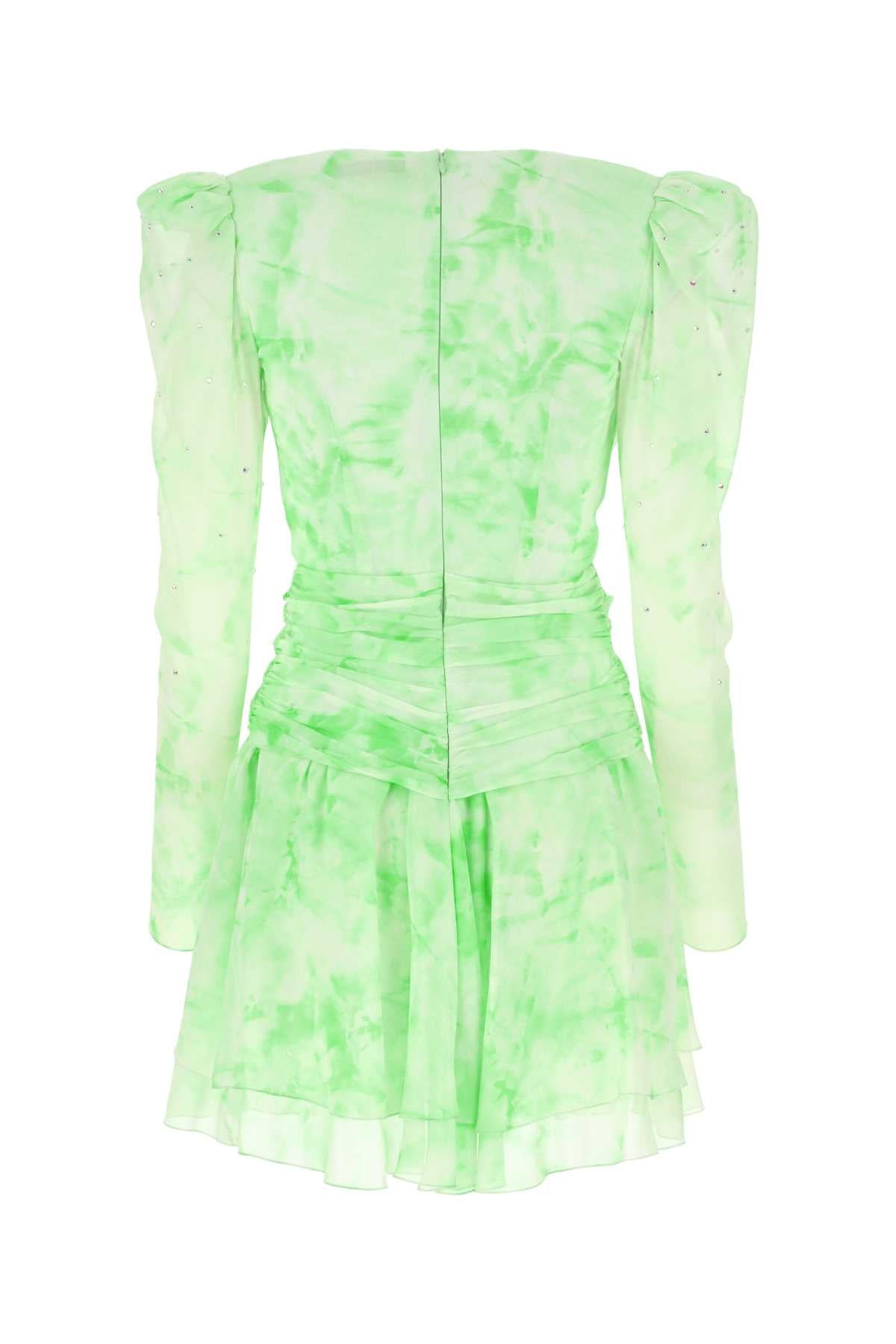 Alessandra Rich Women Green Georgette Mini Dress - 2