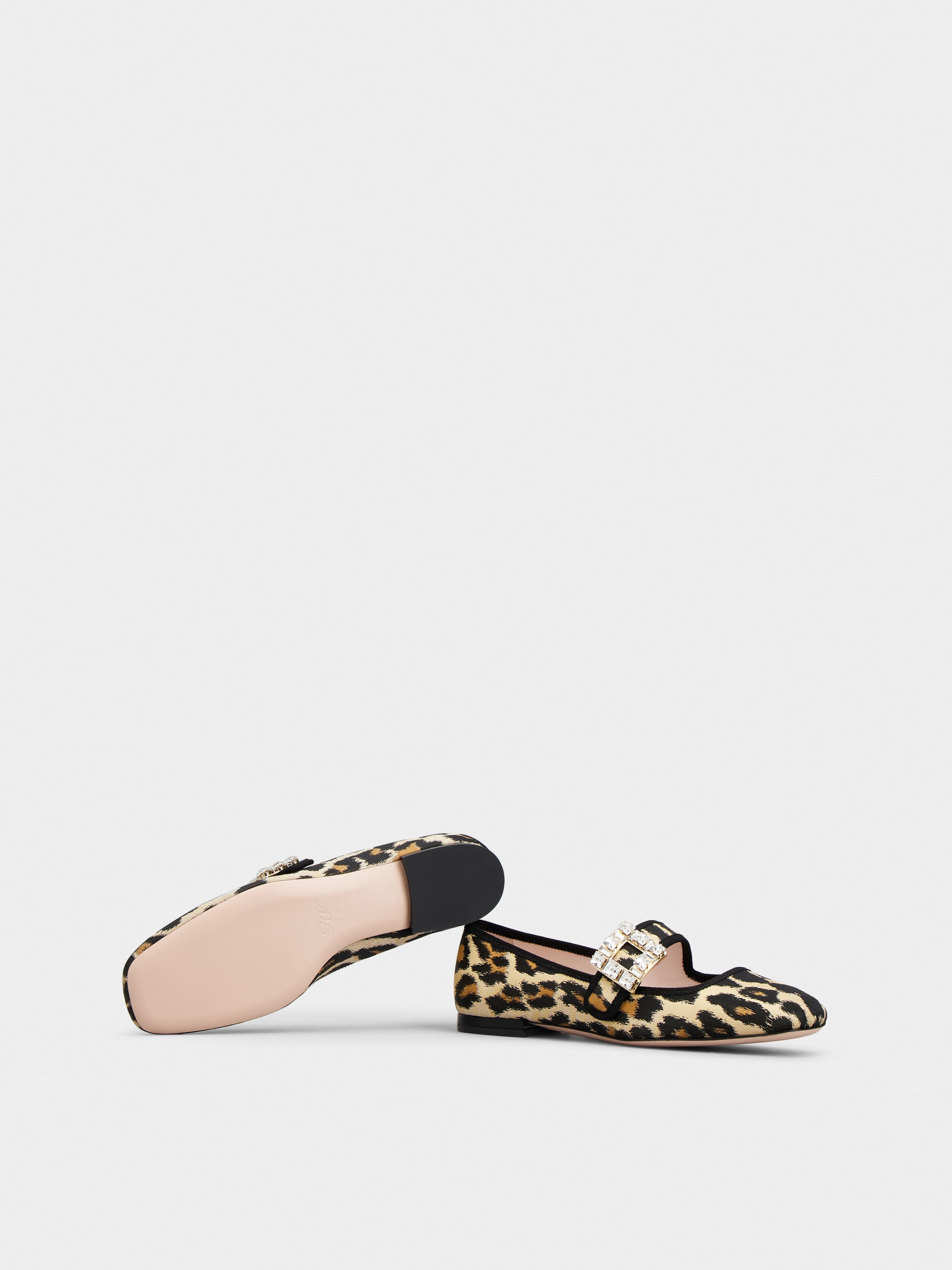 Très Vivier Strass Buckle Babies Ballerinas in Fabric - 6
