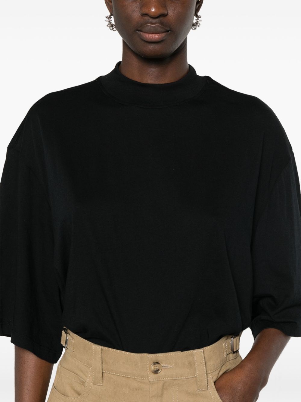 logo-embroidered cotton T-shirt - 5