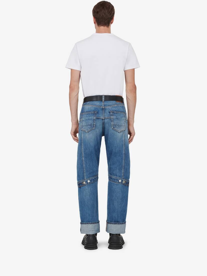 Men's Workwear Jeans in Washed Blue - 4