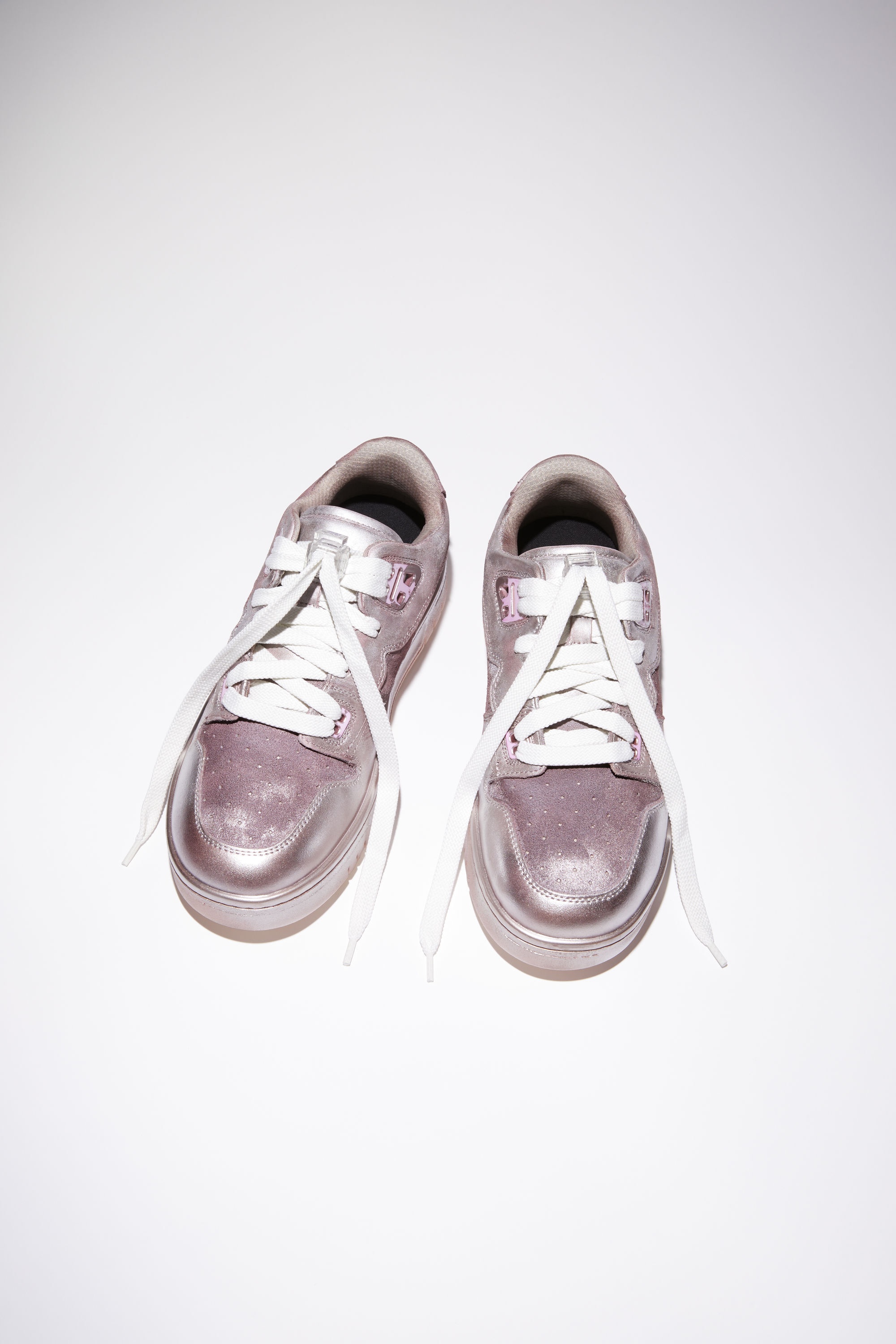 Low top basket leather sneakers - Off white/silver - 3