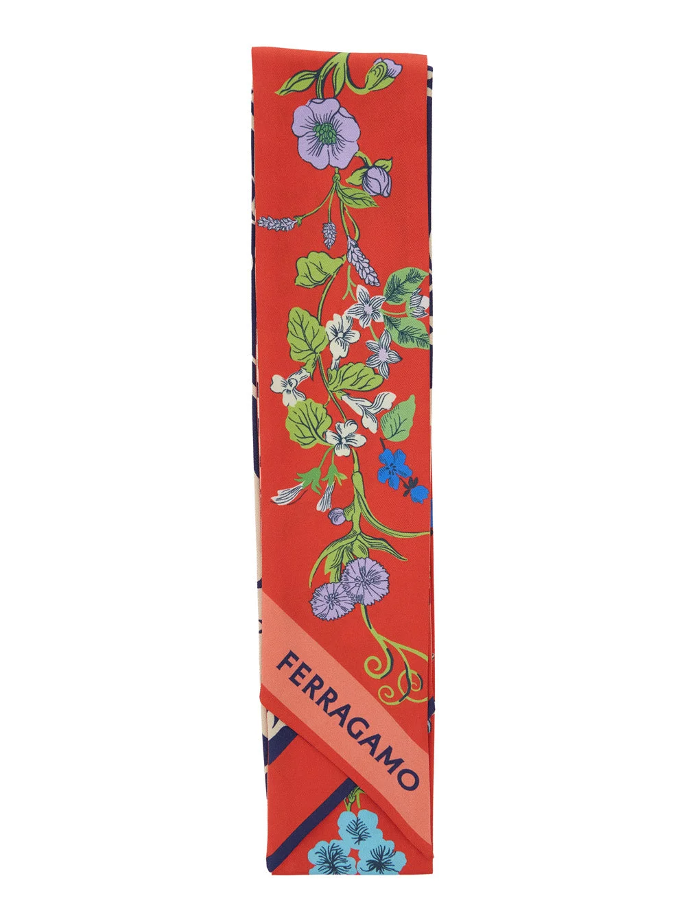 Ferragamo Women 'Pegaso' Multicolor Square Scarf With All-Over Print And Logo Lettering In Silk Woma - 1